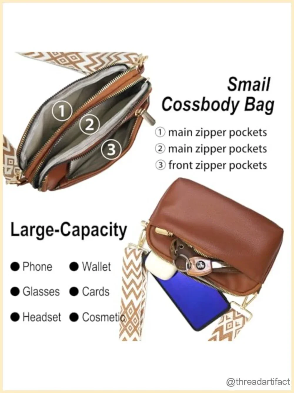 Mini Crossbody Bag Vegan Leather Sling Purse Small Shoulder Handbag with